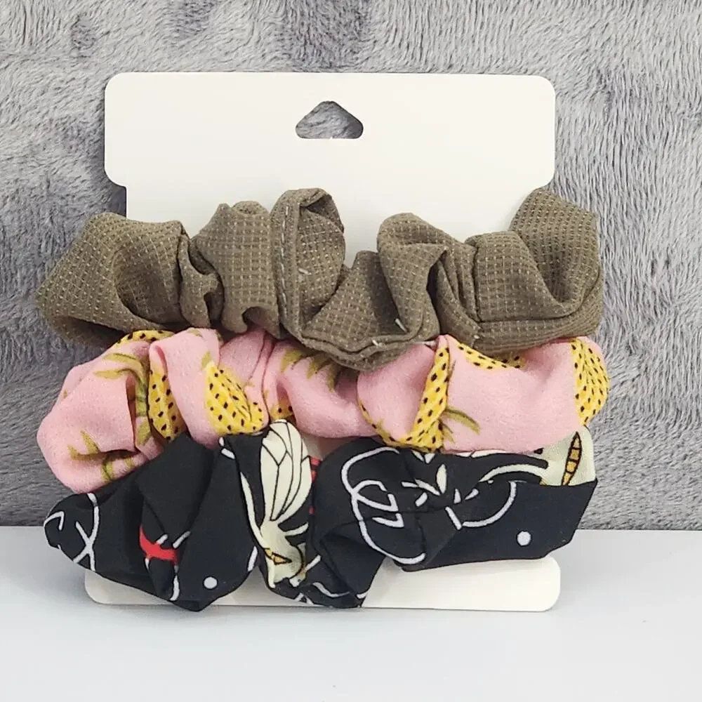 3 pc Scrunchy Set - Hair Accessories - Elastic bands for ponytails - Hair Ties